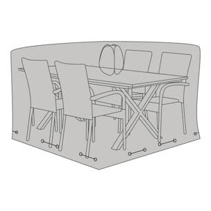 Telo coprimobili outdoor Luxury Cover in poliestere 600D nero — tavolo + 4 sedie