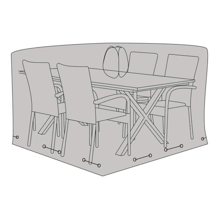 Telo coprimobili outdoor Luxury Cover in poliestere 600D nero — tavolo + 4 sedie