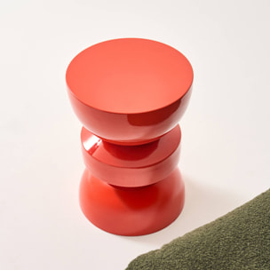 Table d'appoint, bout de canapé, table de chevet métal effet glossy Ø32 x H44,5cm ASSA