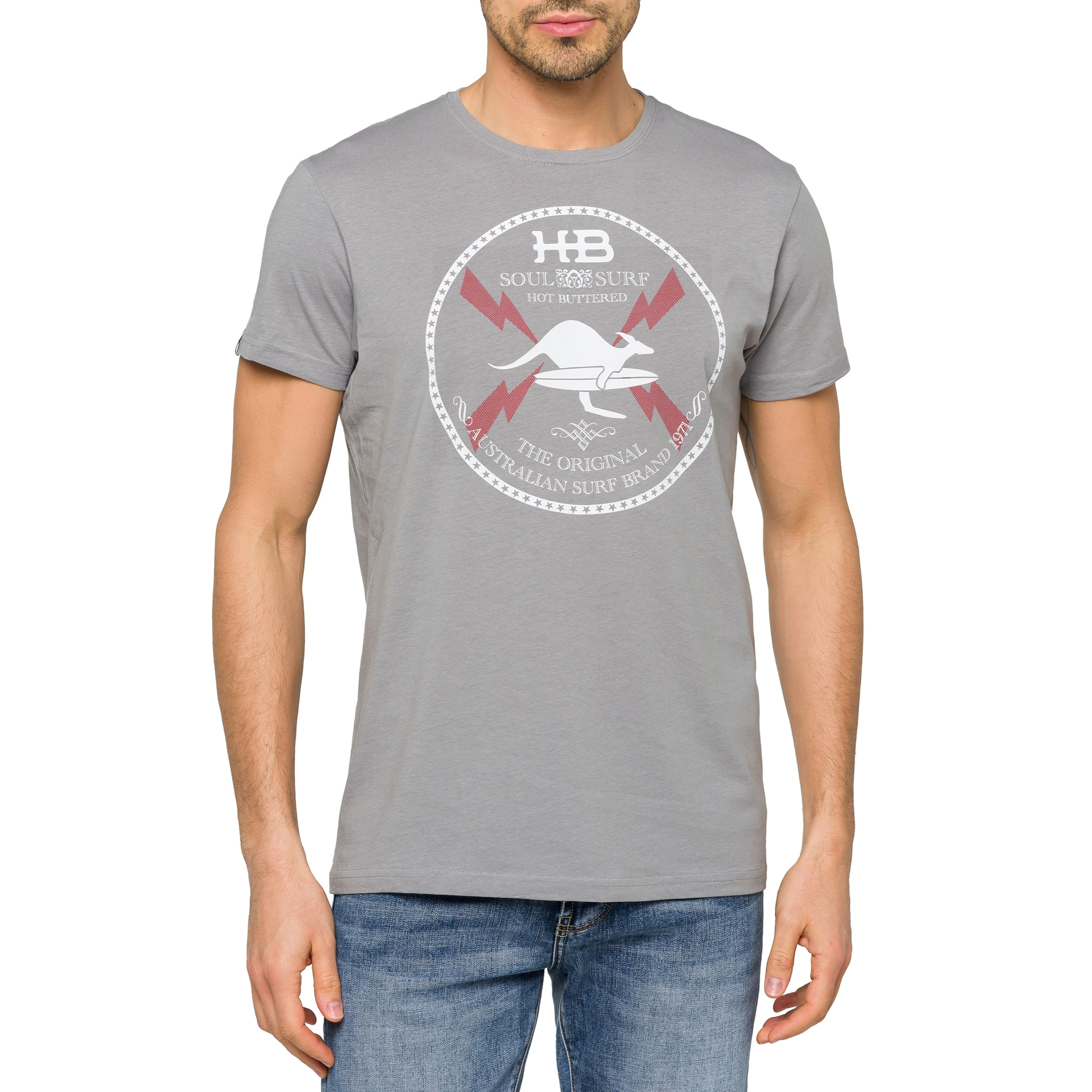 T-shirt in cotone 150 gr Hot Buttered Soulsurf Grigio Chiaro.