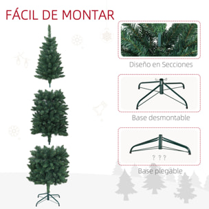 Árbol de Navidad Estrecho 180 cm Árbol de Navidad Tipo Lápiz con Base Plegable y 479 Ramas para Dormitorio Oficina Verde