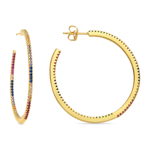 Pendientes con Circonita Brillante acabado oro 18k