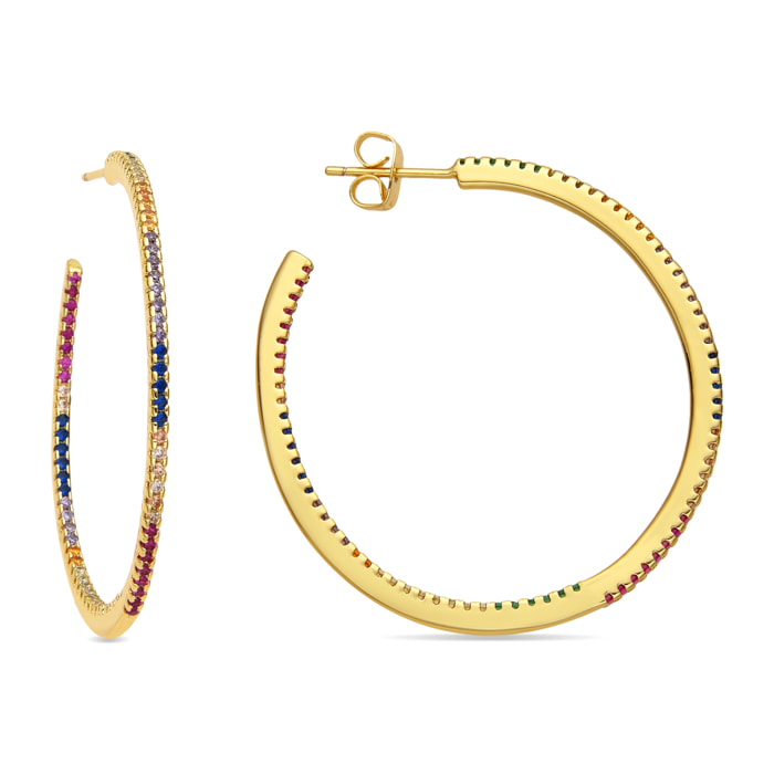 Pendientes con Circonita Brillante acabado oro 18k