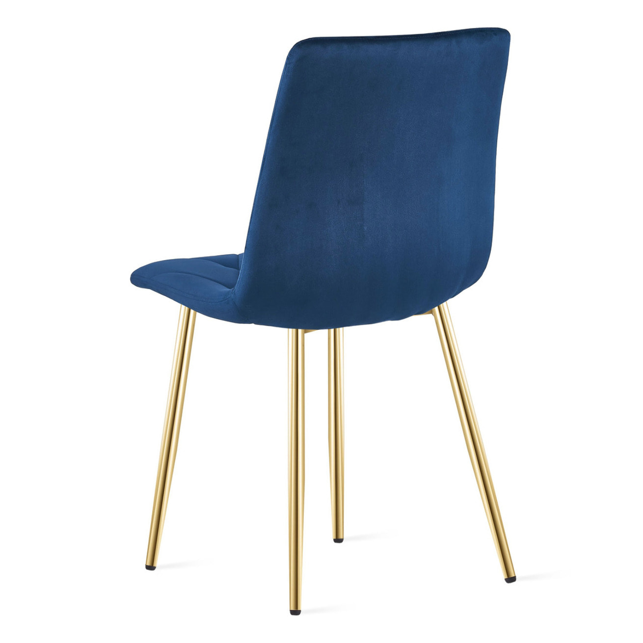 Sedia Libra in velluto blu notte con gambe dorate