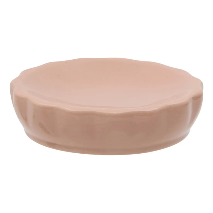 Porte-savon Colorama en céramique D.11cm rose