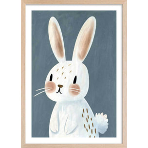 Affiche enfant coco lapin  Affiche + cadre en bois - Chêne