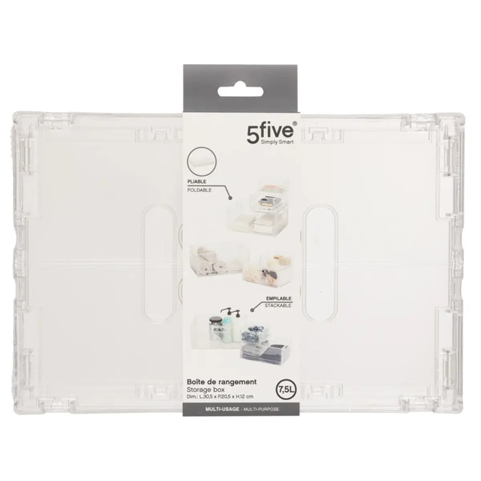 Boîte de rangement "Fold n Box" pliable et empilable 7,5L