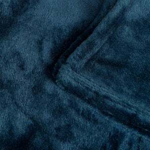 Plaid flanelle Ollis bleu egéen 260x240cm