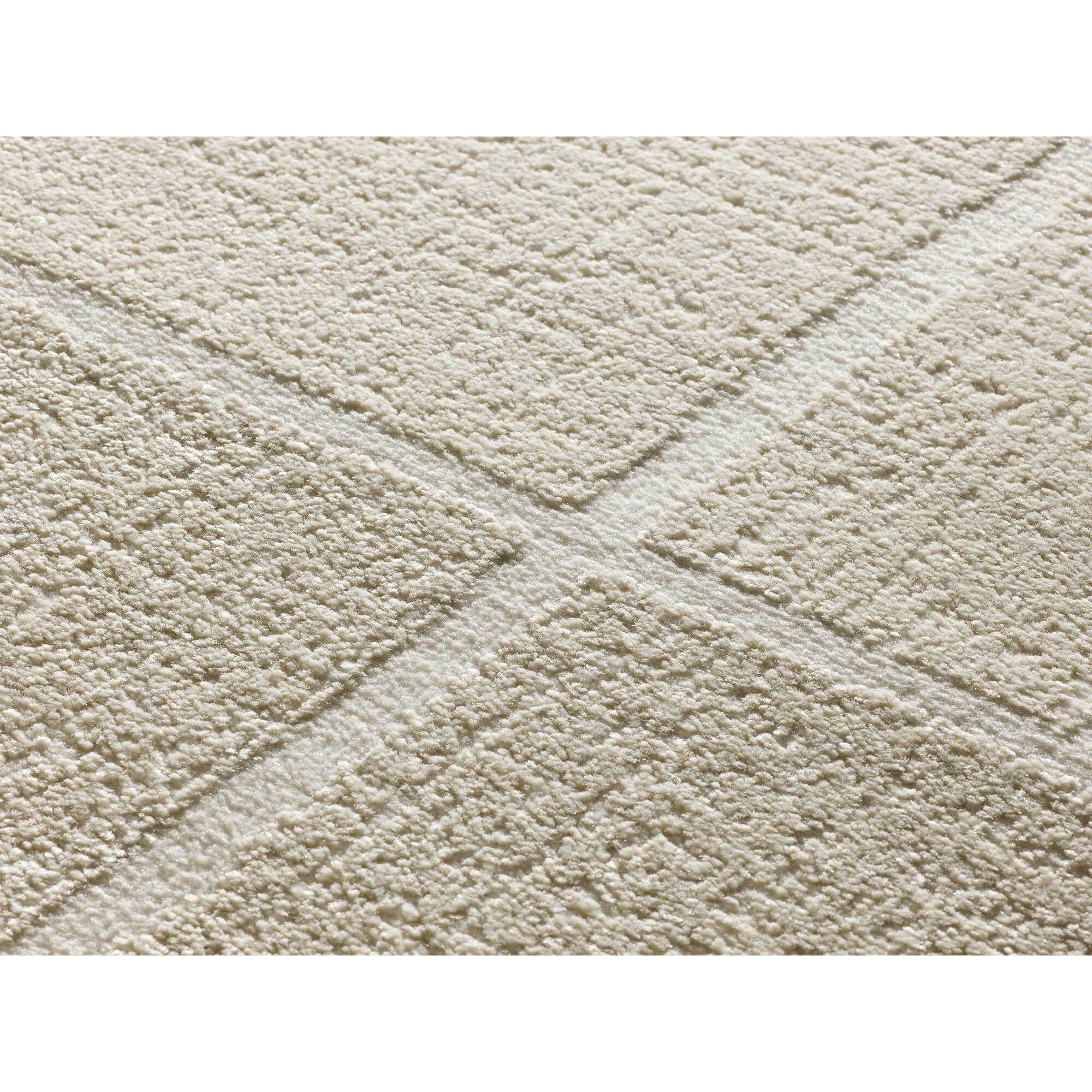 FLORA Alfombra geomÃ©trica con relieve en tonos beige y gris, varias medidas disponibles