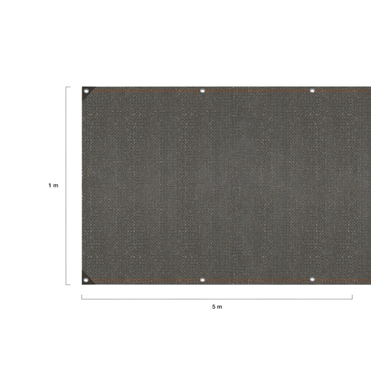 Brise vue occultant  1x5 m 220 gr/m² gris