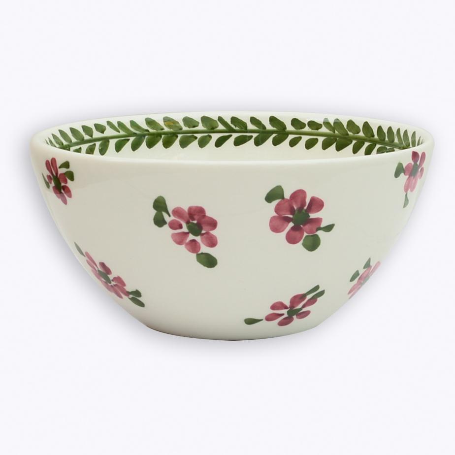 Frutero/ ensaladera de ceramica '' flowers'' - 23x7x23cm