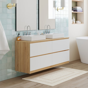 Meuble sous vasque suspendu Tom 4 tiroirs L120cm