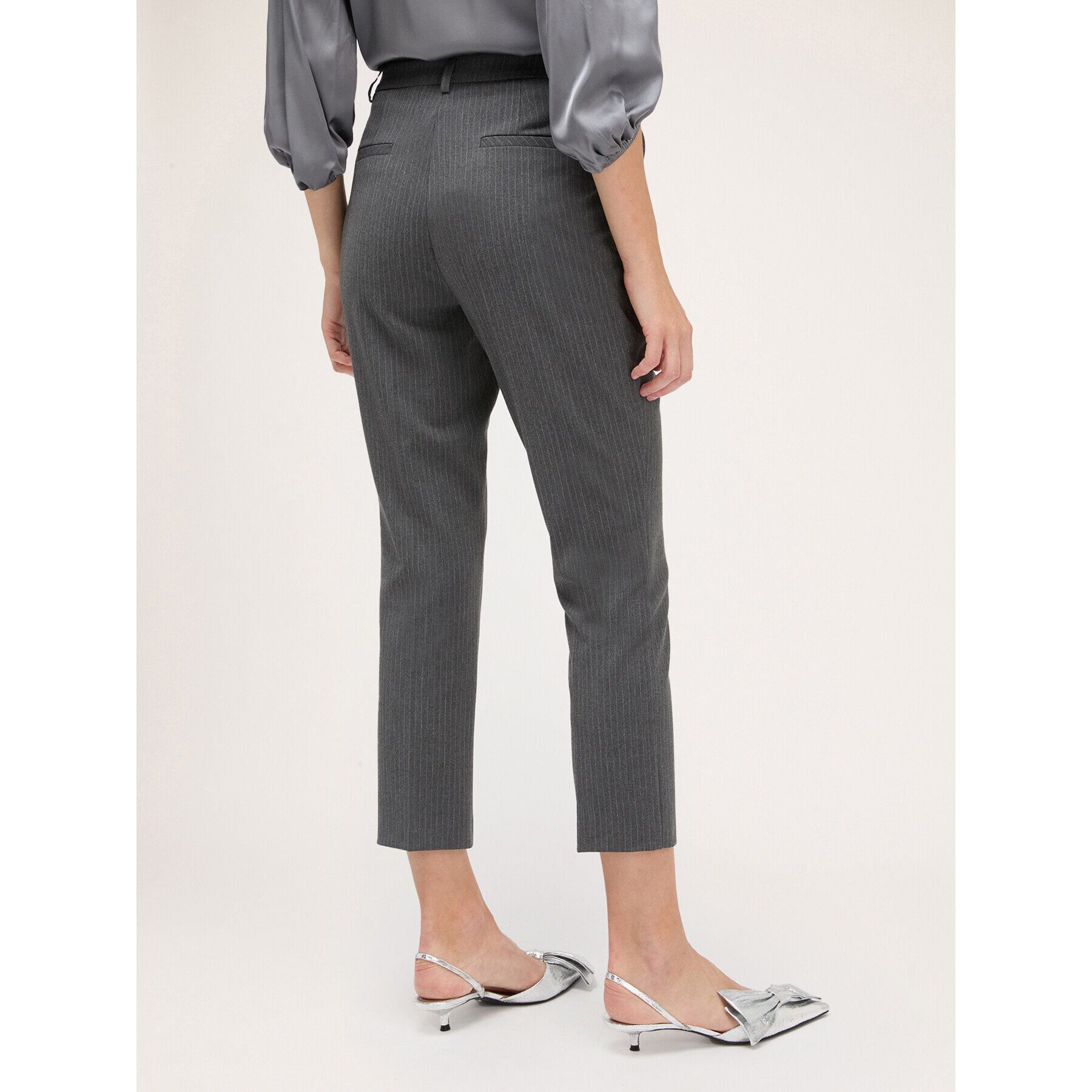 Motivi - Pantalón regular de raya diplomática - Gris