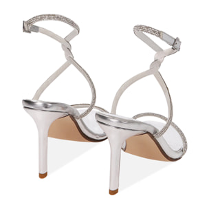 Sandali argento, tacco 11 cm