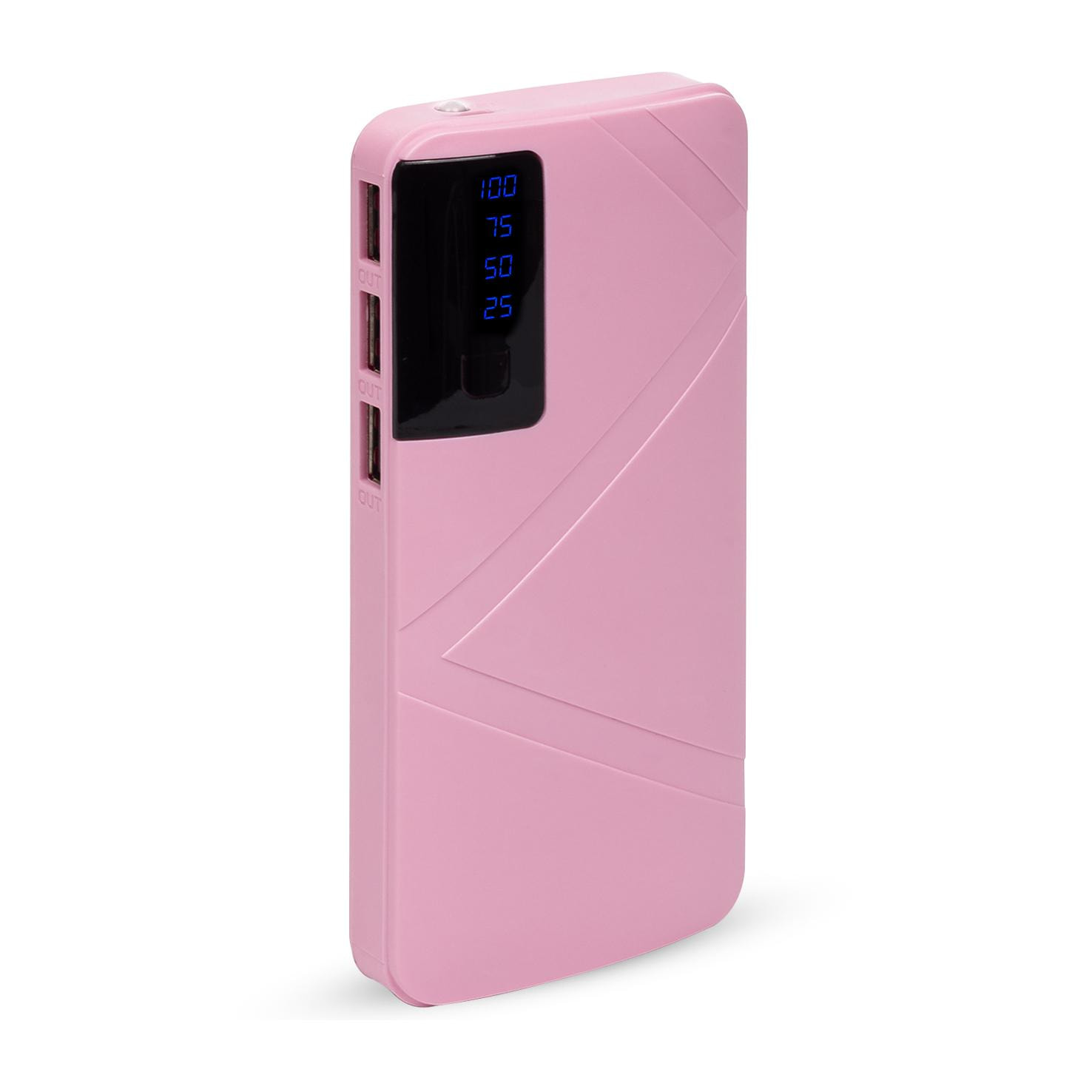 Powerbank R8 de 26.000mAh con indicador de porcentaje de carga, triple salida USB de 1A.