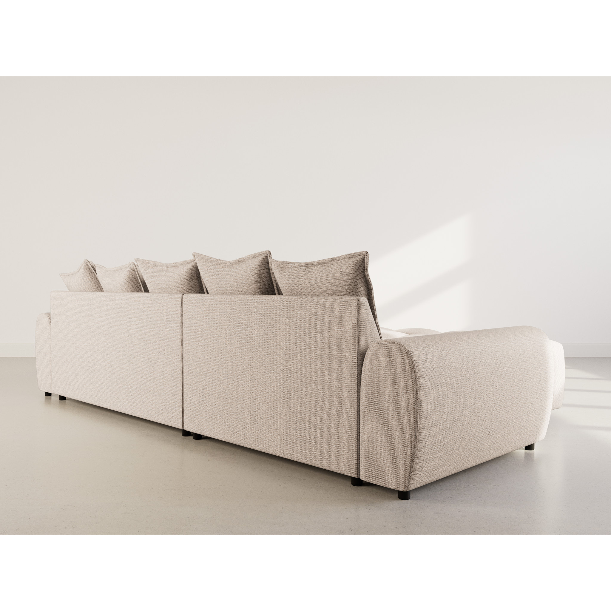 Adelaide - canapé d'angle réversible 4 places en tissu texturé - Beige