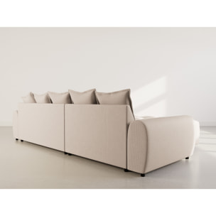 Adelaide - canapé d'angle réversible 4 places en tissu texturé - Beige