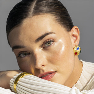 Pendientes Lux by Lux acabadoss en oro amarillo 18k