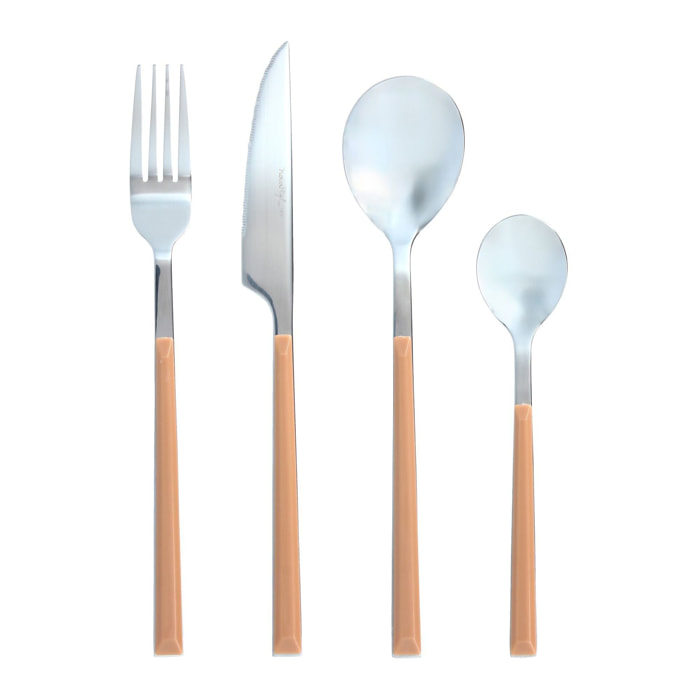 Ménagère 24 pièces en acier inoxydable marron COLORAMA