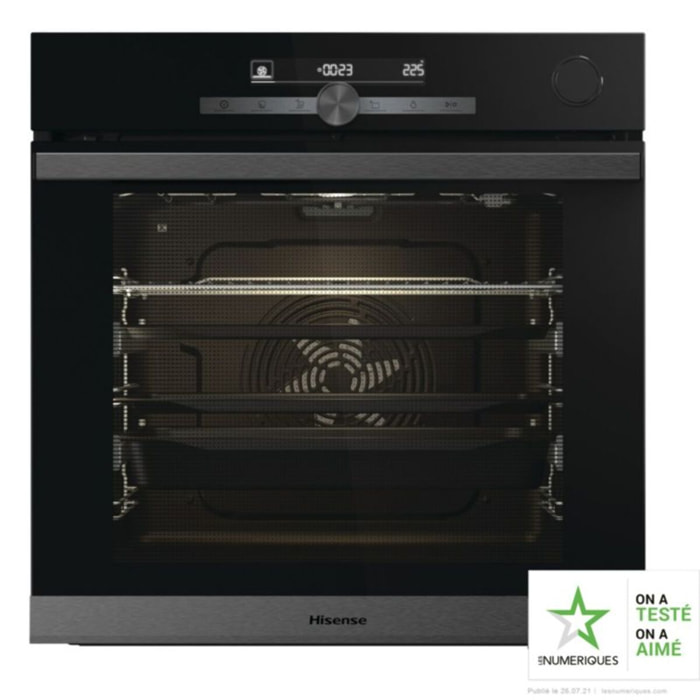 Four encastrable fonction vapeur HISENSE O634PG - Pyrolyse - Chaleur tournante - Vapeur - Porte froide - Rails télescopiques