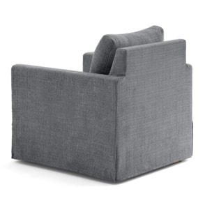 Serena - fauteuil déhoussable en velours texturé - Gris