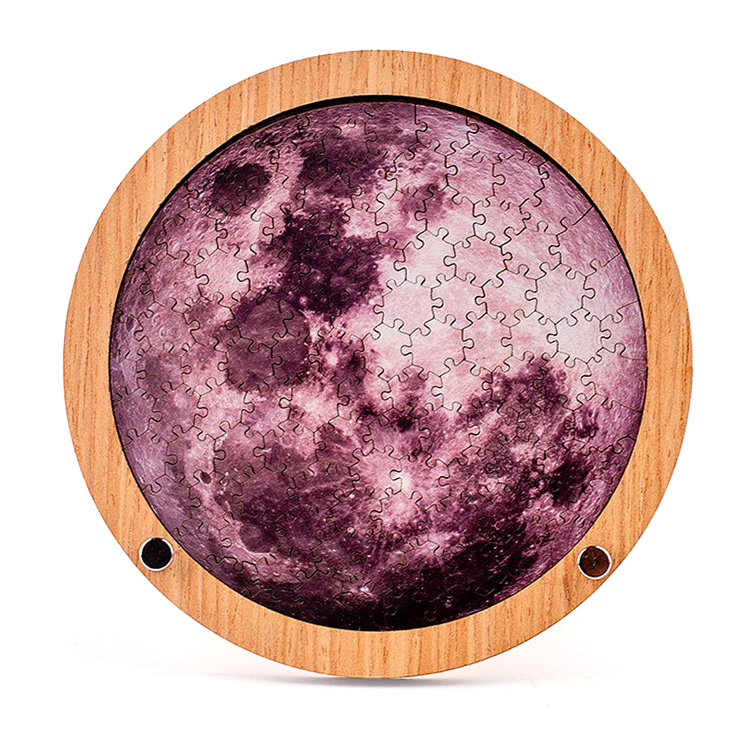 Puzle y marco de madera con 110 piezas. Diseño Luna.