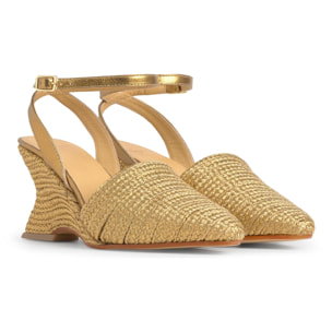 Alpargatas de cuña de mujer Julia trenzada y punta afilada