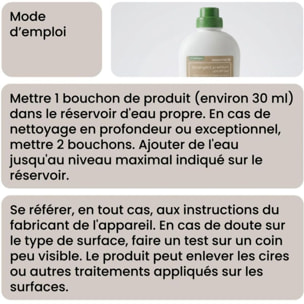 Détergent ESSENTIELB Liquide Nettoyant Sol Universel 1L pour Aspirateur Robot Laveur et Balai Laveur, Anti-Traces