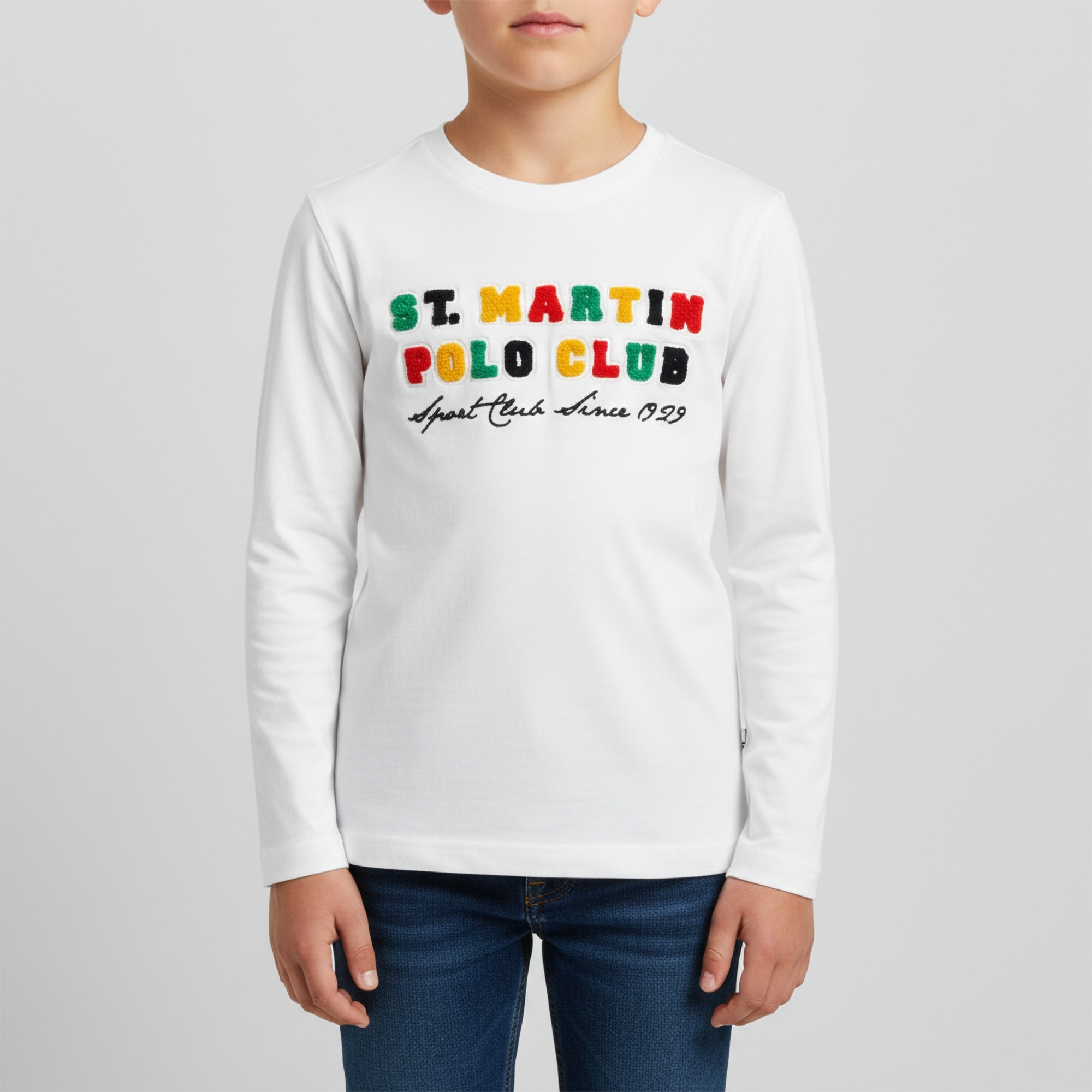 T-shirt maniche lunghe con logo punto spugna