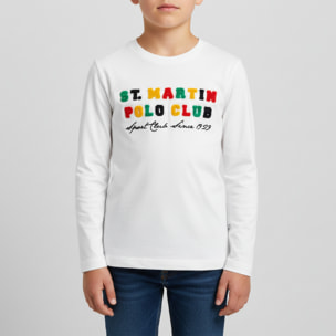 T-shirt maniche lunghe con logo punto spugna