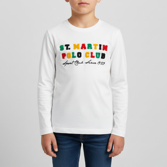 T-shirt maniche lunghe con logo punto spugna