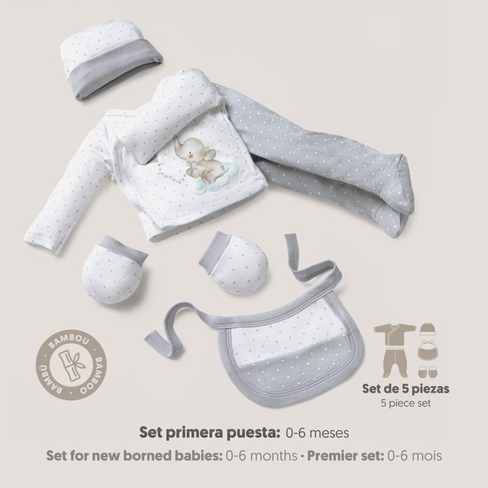 Set Primera Puesta 5 Pcs. Elefantito