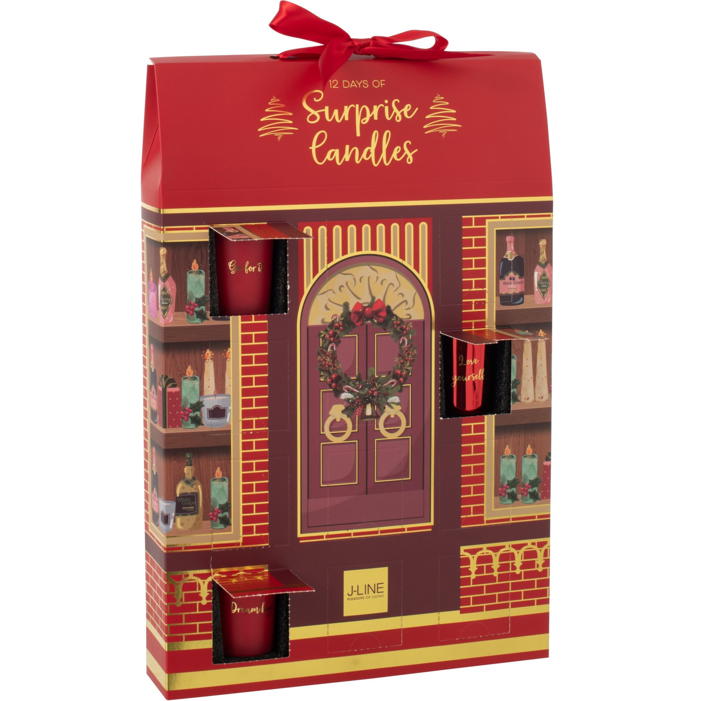 J-Line bougie parfumée Surprise Window - corail/mix - 12 bougies