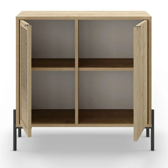 Cómoda Koivu 2 puertas Roble Negro