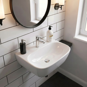 Lavabo suspendu 43 x 30 x 13 cm – sans trop-plein – blanc – SAT Brevis (SATBRE4330R)