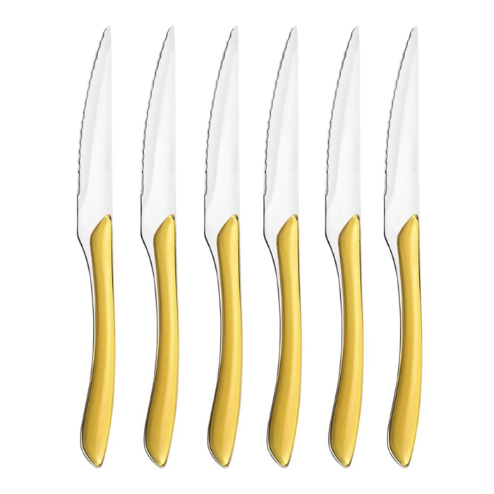 Solstice Amarillo - Set de 6 cuchillos para carne