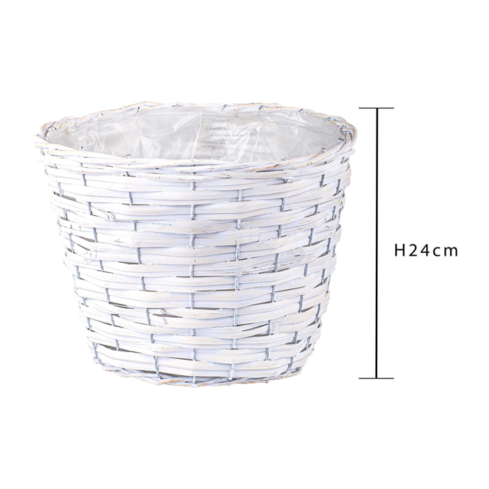 Cachepot 32 Cm - Pezzi 3 - 32X24X32cm - Colore: Bianco - Bianchi Dino - Cesteria