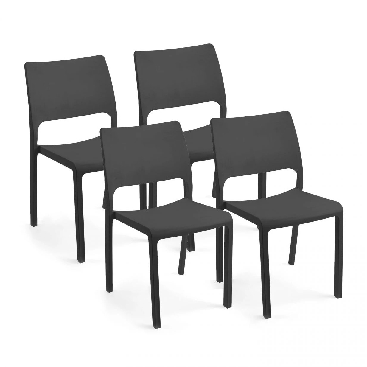 Pack 4 sillas de exterior Shine Antracita