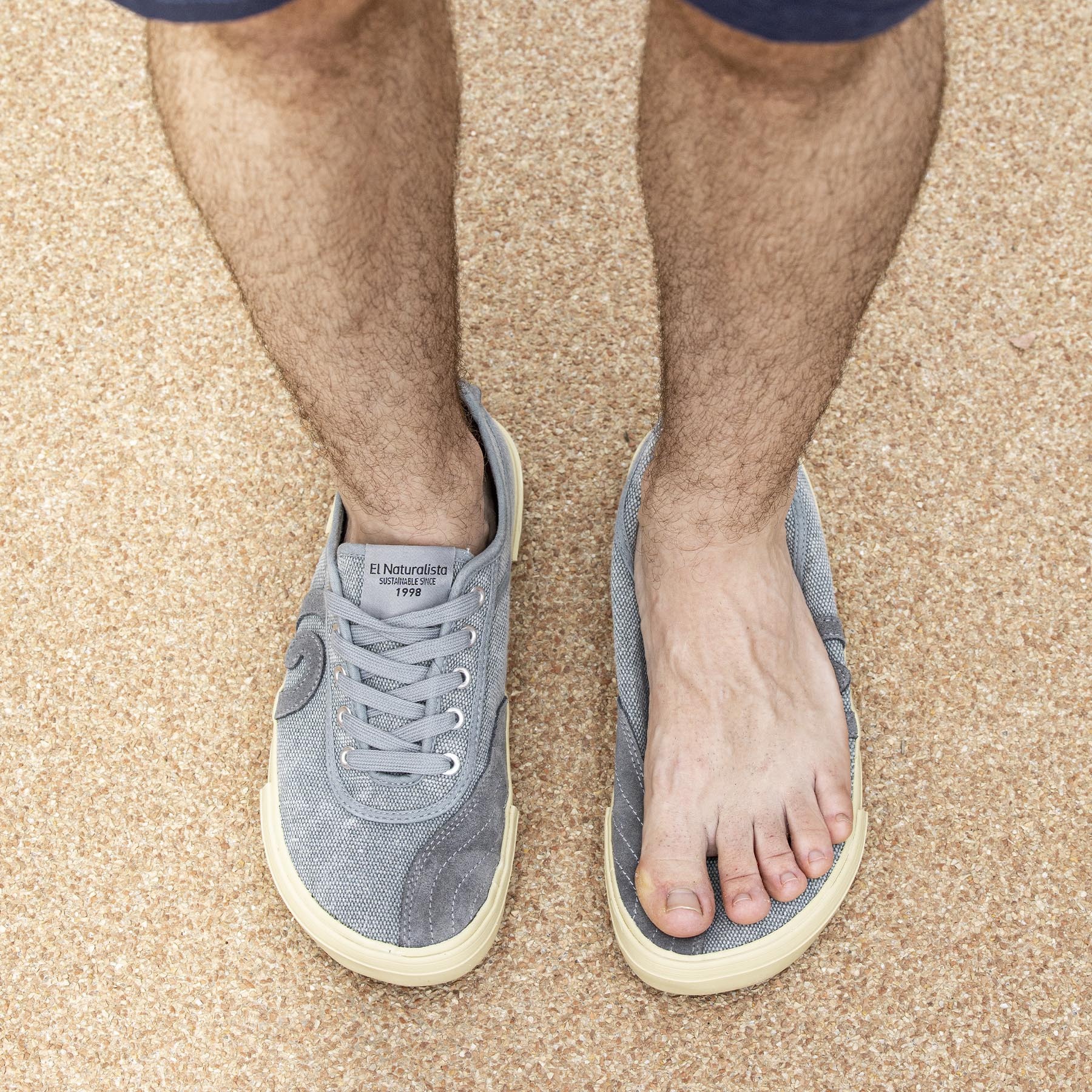 Zapatos N5953 WASHED COTTON GREY/TEKO color Grey