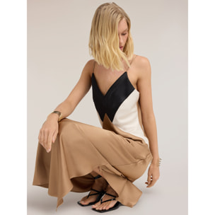 Motivi - Vestito lungo in raso - Beige
