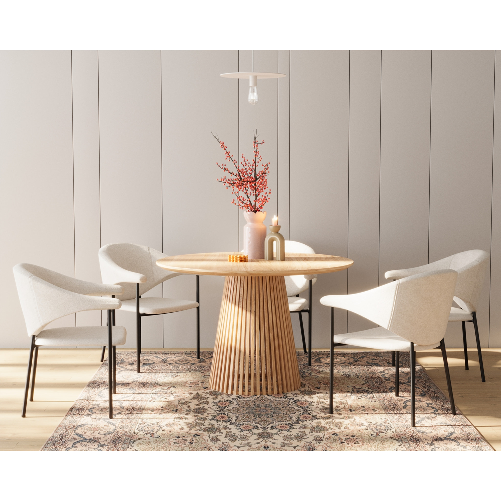 Lot de 2 chaises avec accoudoir design en velours blanc crème