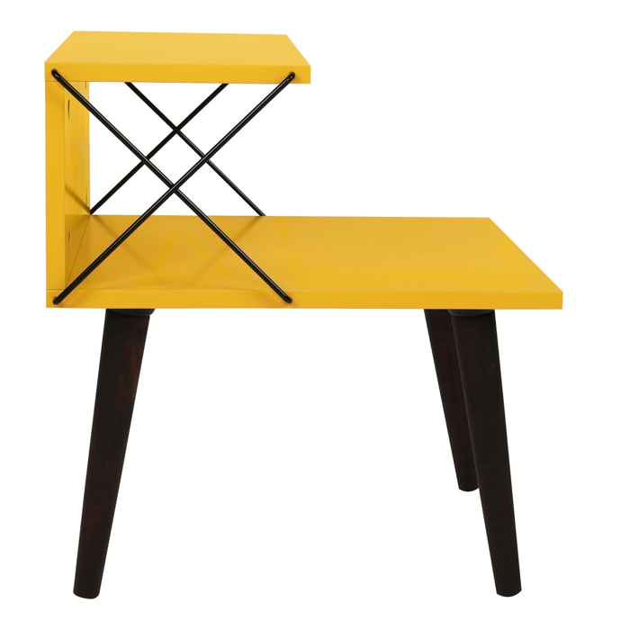 Mesita de Noche con estante superior - Amarillo