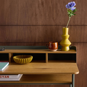 Bureau métal et décor bois 3 niches MOLTO