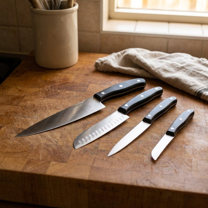 Ensemble de 4 couteaux de cuisine 20, 22, 26 et 31 cm Nirosta Fit