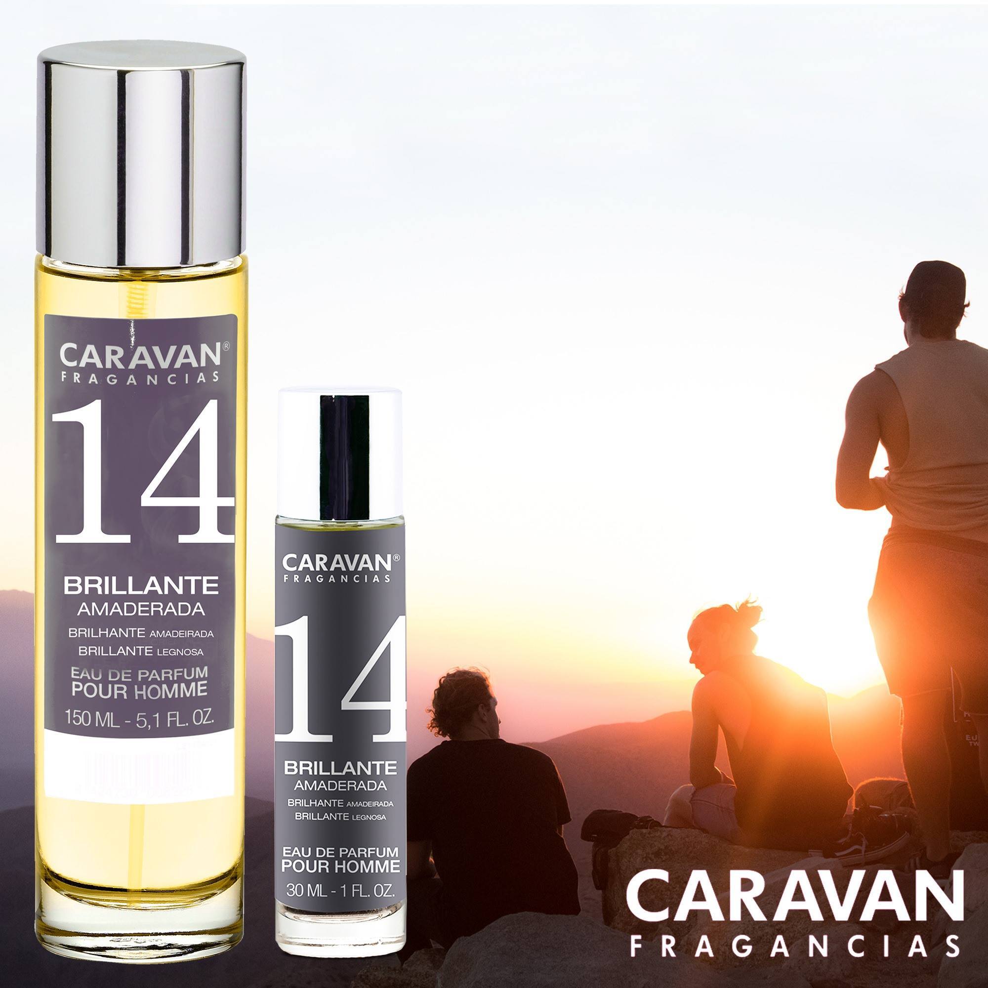 Caravan fragancias - caja de regalo con 2 perfumes nº14 de 150 ml, para hombre