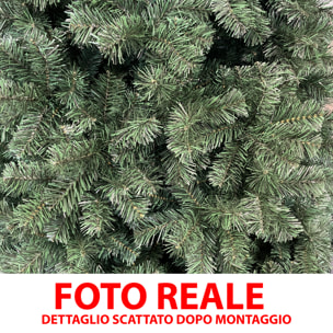 Albero Di Natale 150 Cm Con Sacca Effetto Reale 438 Rami Foltissimo Molto Folto Rami A Gancio Base A Croce Sicura In Metallo Doppia Foglia In PVC