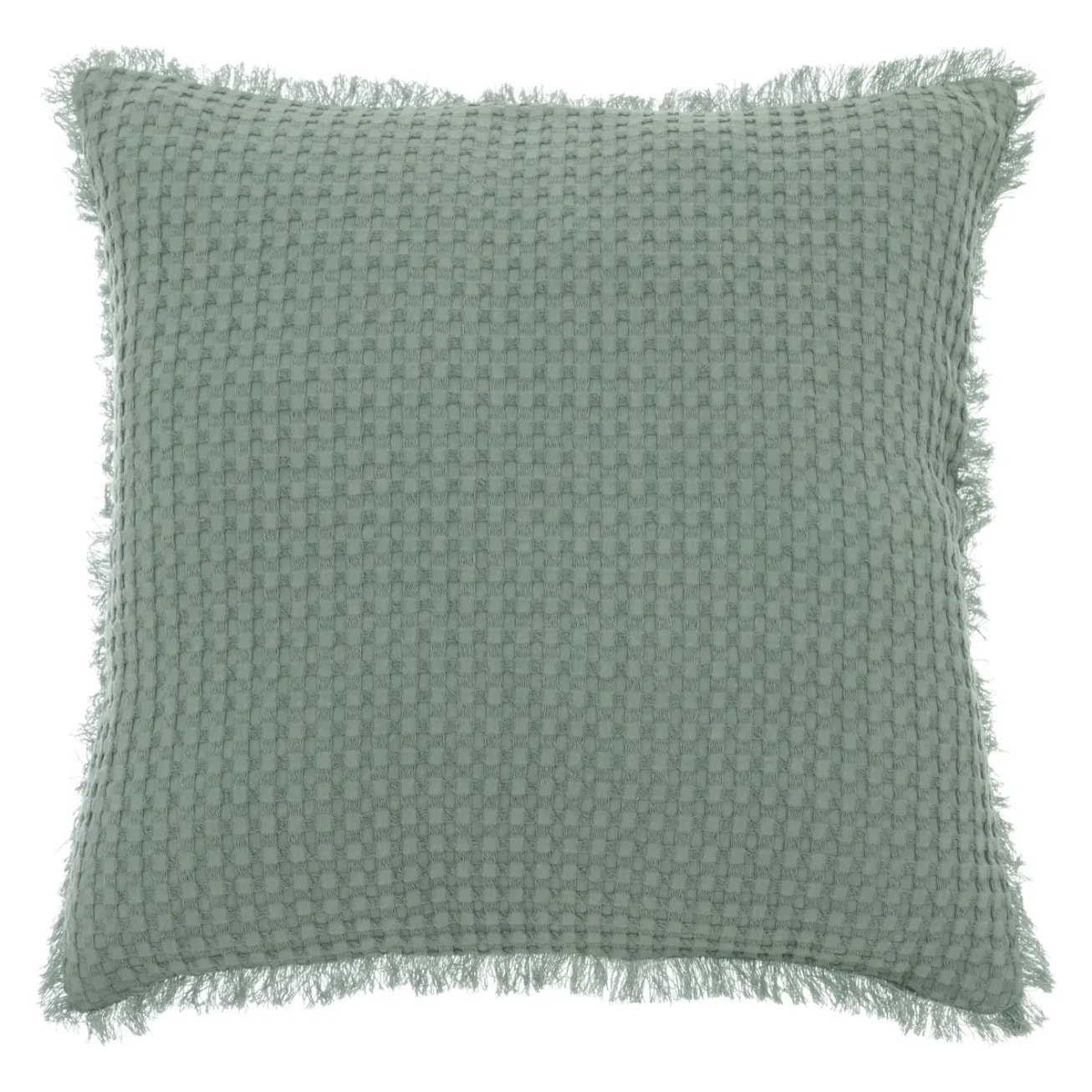 Coussin nid d'abeille "Widdy" 45x45cm vert céladon