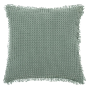 Coussin nid d'abeille "Widdy" 45x45cm vert céladon