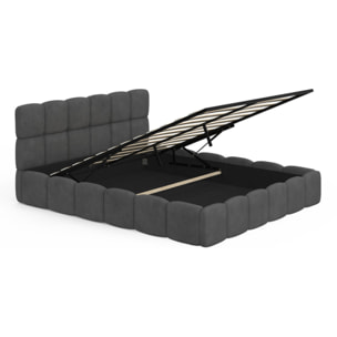 Lit coffre Bubble 160x200cm velours gris