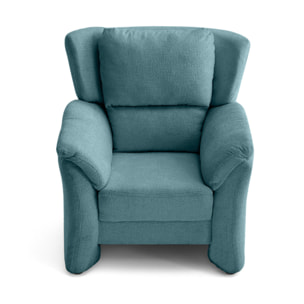 Bastille - fauteuil en tissu velours relief - Bleu